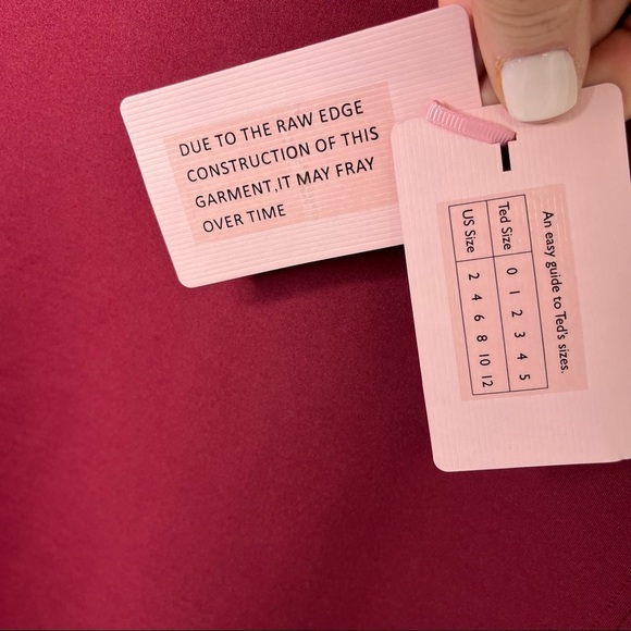 Ted Baker Jasmine Scallop Overlay Shift Dress Maroon Size 5 - Picture 12 of 14